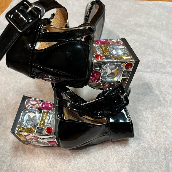 NWOT - Shein Pearl Décor Rhinestone Slipper Sandal *Black (Size 7) - Picture 9 of 12